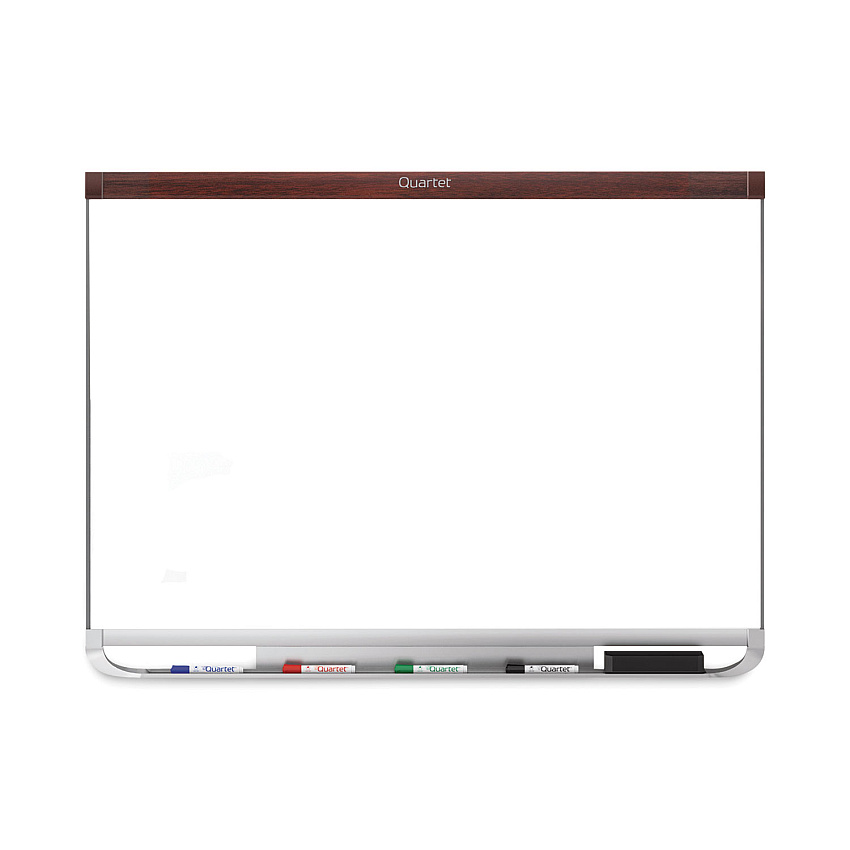 Quartet Prestige 2 DuraMax Magnetic Porcelain Whiteboard, 48 x 36, Mahogany Frame (P554MP2)