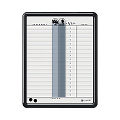 Quartet Employee In/Out Board, Porcelain, 11 x 14, Gray, Black Plastic Frame (750)