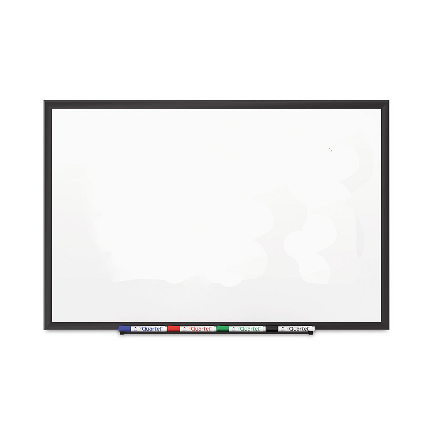Quartet Classic Porcelain Magnetic Whiteboard, 48 x 36, Black Aluminum Frame (2544B)