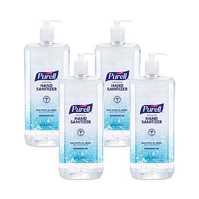 PURELL Advanced Refreshing Gel Hand Sanitizer, Clean Scent, 1.5 L Pump Bottle, 4/Carton (501504CT)