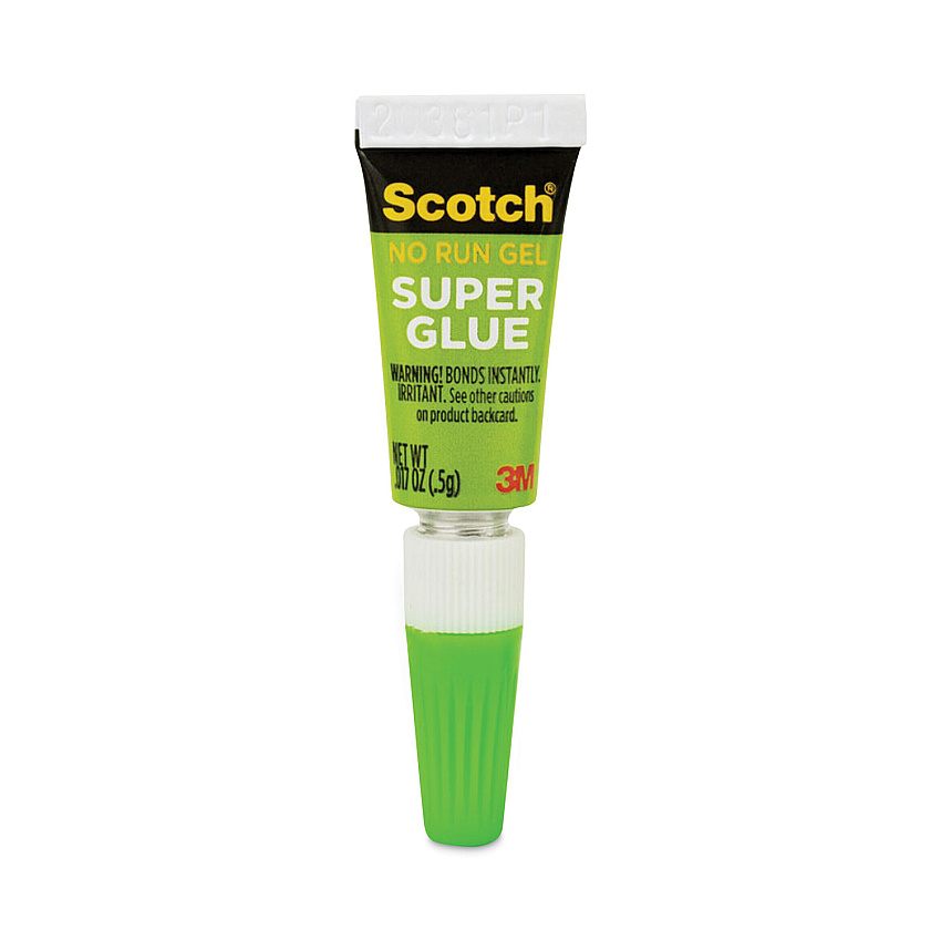 Scotch Single Use Super Glue No-Run Gel, 0.02 oz, Dries Clear, 4/Pack (AD119)