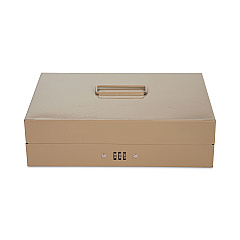 CONTROLTEK Heavy Duty Lay Flat Cash Box, 6 Compartments, 11.6 x 7.9 x 3.7, Sand (500132)