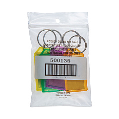 CONTROLTEK Key Tags, Green/Orange/Purple/Yellow, 4/Pack, 12 Packs/Carton (500135)