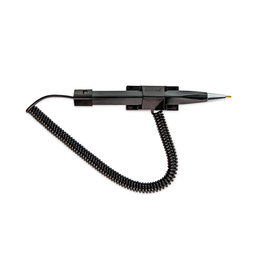 CONTROLTEK Wedgy Secure Antimicrobial Pen, Fine, 0.05 mm, Black Ink, Black (555567)