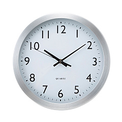 Universal Brushed Aluminum Wall Clock, 12" Overall Diameter, Silver Case, 1 AA (sold separately) (UNV10425)