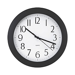 Universal Whisper Quiet Clock, 12" Overall Diameter, Black Case, 1 AA (sold separately) (UNV10451)