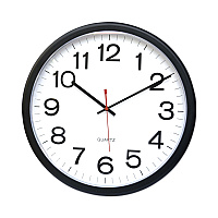 Universal Indoor/Outdoor Round Wall Clock, 13.5" Overall Diameter, Black Case, 1 AA (sold separately) (UNV11381)