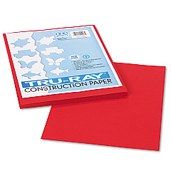 Pacon Tru-Ray Construction Paper, 76lb, 9 x 12, Holiday Red, 50/Pack (102993)