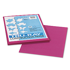 Pacon Tru-Ray Construction Paper, 76 lb Text Weight, 9 x 12, Magenta, 50/Pack (103000)