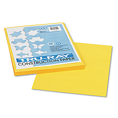 Pacon Tru-Ray Construction Paper, 76lb, 9 x 12, Yellow, 50/Pack (103004)