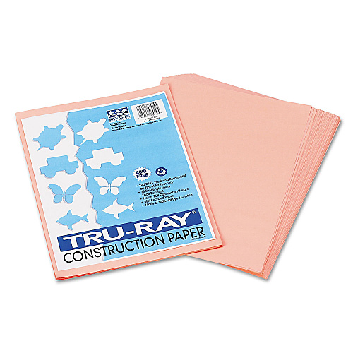Pacon Tru-Ray Construction Paper, 76 lb Text Weight, 9 x 12, Salmon, 50/Pack (103010)
