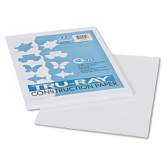 Pacon Tru-Ray Construction Paper, 76lb, 9 x 12, White, 50/Pack (103026)