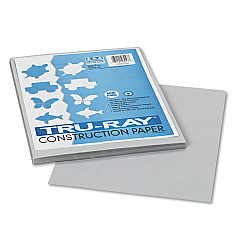 Pacon Tru-Ray Construction Paper, 76lb, 9 x 12, Gray, 50/Pack (103027)
