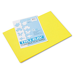 Pacon Tru-Ray Construction Paper, 76lb, 12 x 18, Yellow, 50/Pack (103036)