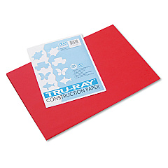 Pacon Tru-Ray Construction Paper, 76lb, 12 x 18, Festive Red, 50/Pack (103432)