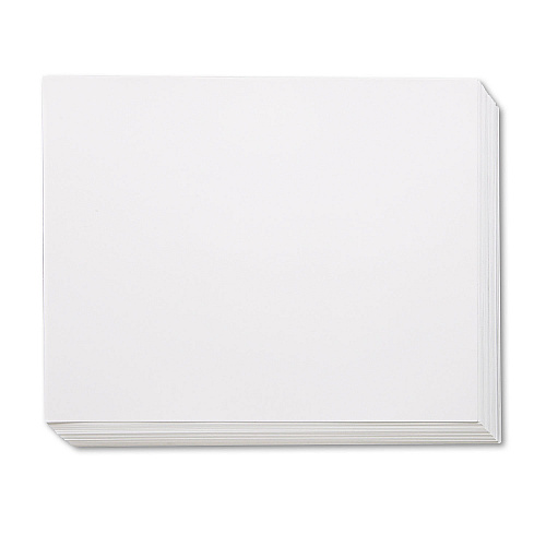 Pacon Four-Ply Railroad Board, 22 x 28, White, 100/Carton (104225)