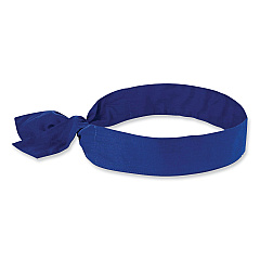 ergodyne Chill-Its 6700 Cooling Bandana Polymer Tie Headband, One Size Fits Most, Solid Blue (12307)