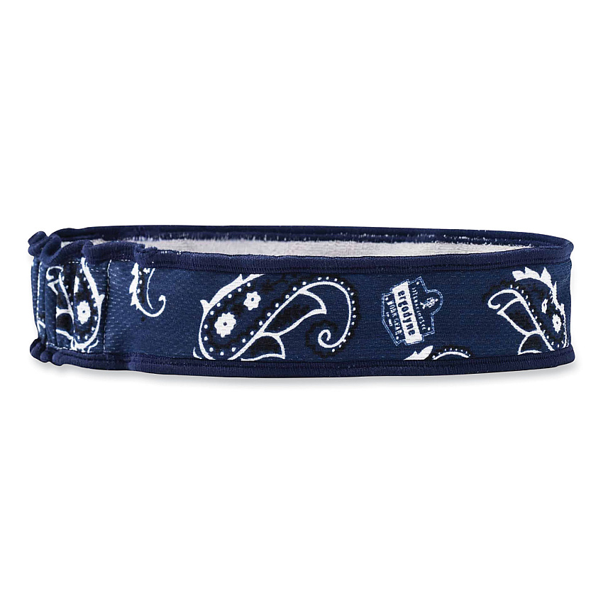 ergodyne Chill-Its 6605 High-Performance Cotton Terry Cloth Sweatband, One Size Fits Most, Navy Western (12424)