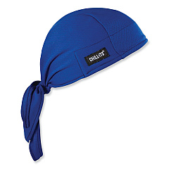ergodyne Chill-Its 6615 High-Performance Bandana Doo Rag with Terry Cloth Sweatband, One Size Fits Most, Blue (12481)