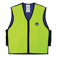 ergodyne Chill-Its 6665 Embedded Polymer Cooling Vest with Zipper, Nylon/Polymer, Medium, Lime (12533)