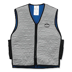 ergodyne Chill-Its 6665 Embedded Polymer Cooling Vest with Zipper, Nylon/Polymer, Medium, Gray (12543)