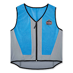 ergodyne Chill-Its 6667 Wet Evaporative PVA Cooling Vest with Zipper, PVA, 2X-Large, Blue (12696)