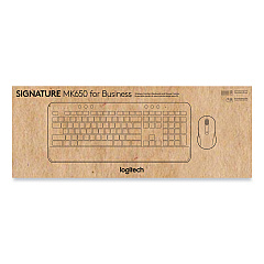 Logitech Signature MK650 Wireless Keyboard and Mouse Combo for Business, 2.4 GHz Frequency/32 ft Wireless Range, Off White (920011018)