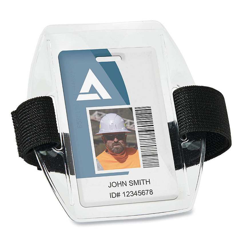 ergodyne Squids 3386 Arm Band ID Badge Holder, Horizontal, 4 x 2.5, Black/Clear, (19950)
