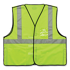 ergodyne GloWear 8216BA Class 2 Breakaway Mesh ID Holder Vest, Polyester, Large/X-Large, Lime (21095)
