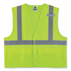 ergodyne GloWear 8220HL Class 2 Standard Mesh Hook and Loop Vest, Polyester, Small/Medium, Lime (21143)