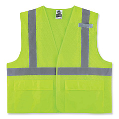 ergodyne GloWear 8220HL Class 2 Standard Mesh Hook and Loop Vest, Polyester, Large/X-Large, Lime (21145)