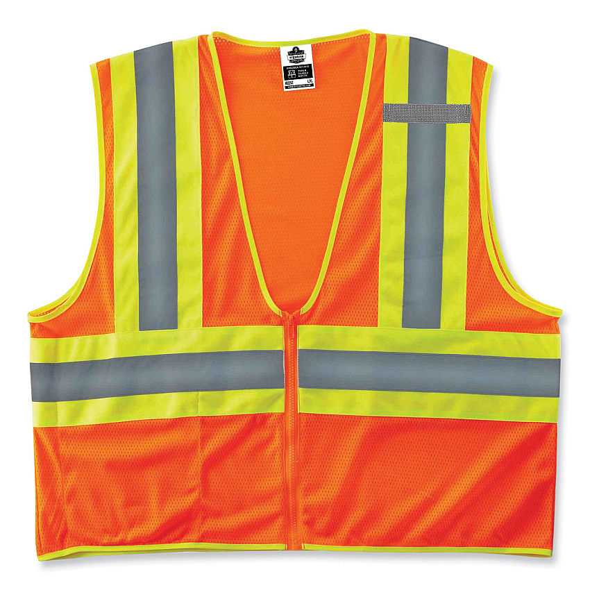 ergodyne GloWear 8229Z Class 2 Economy Two-Tone Zipper Vest, Polyester, 2X-Large/3X-Large, Orange (21307)