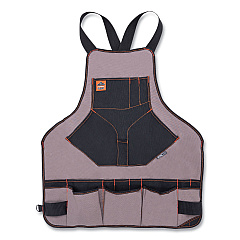 ergodyne Arsenal 5704 Canvas Tool Apron, 22 Compartments, 25.5 x 28, Canvas, Gray (13694)