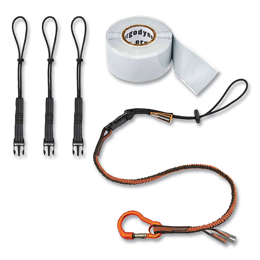 ergodyne Squids 3181 Tool Tethering Kit, 5 lb Max Working Capacity, 38" to 48" Long, Orange/Gray and Black (19651)