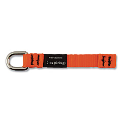 ergodyne Squids 3700 Nylon Webbing Tool Tails with D-Rings, 2lb Max Working Capacity, 4.5" Long, Orange/Black, 6/Pack, 10 Packs/Carton (19704BULK)