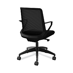 HON Cliq Office Chair, Supports Up to 300 lb, 17" to 22" Seat Height, Black Seat, Black Back, Black Base (CLQIMCU10T)