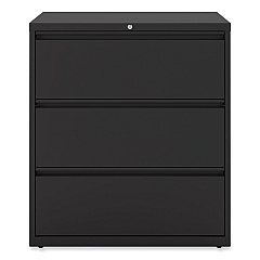 Alera Lateral File, 3 Legal/Letter/A4/A5-Size File Drawers, Black, 36" x 18" x 39.5" (ALEHLF3641BL)