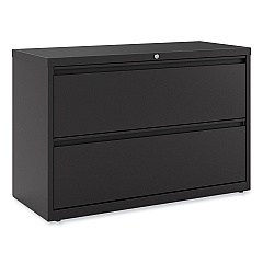 Alera Lateral File, 2 Legal/Letter-Size File Drawers, Black, 42" x 18" x 28" (ALEHLF4229BL)