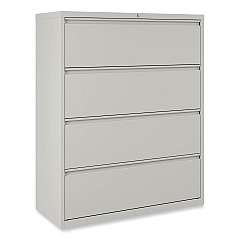 Alera Lateral File, 4 Legal/Letter-Size File Drawers, Light Gray, 42" x 18" x 52.5" (ALEHLF4254LG)