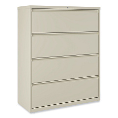 Alera Lateral File, 4 Legal/Letter-Size File Drawers, Putty, 42" x 18" x 52.5" (ALEHLF4254PY)