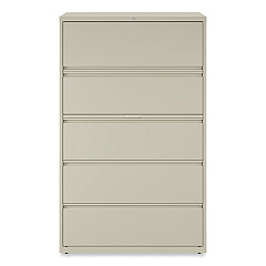 Alera Lateral File, 5 Legal/Letter/A4/A5-Size File Drawers, Putty, 42" x 18" x 64.25" (ALEHLF4267PY)