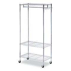 Alera Wire Shelving Garment Rack, 30 Garments, 36w x 18d x 75h, Silver (ALEGR363618SR)