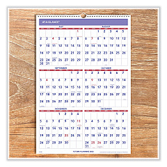 AT-A-GLANCE Academic Monthly Wall Calendar, 15.5 x 22.75, White/Violet/Red Sheets, 12-Month (July-June): 2022-2023 (AY32823)