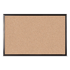 U Brands Cork Bulletin Board with Aluminum Frame, 35 x 23, Natural Surface, Black Frame (2880U0001)