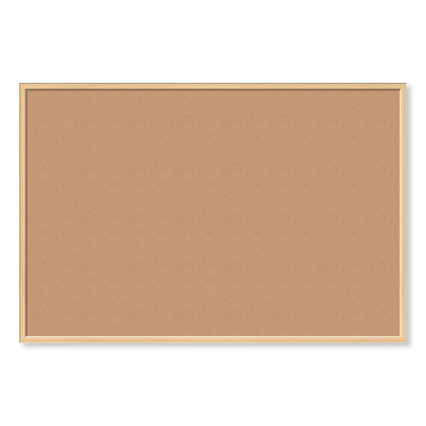U Brands Cork Bulletin Board, 70 x 47, Natural Surface, Birch Frame (2872U0001)