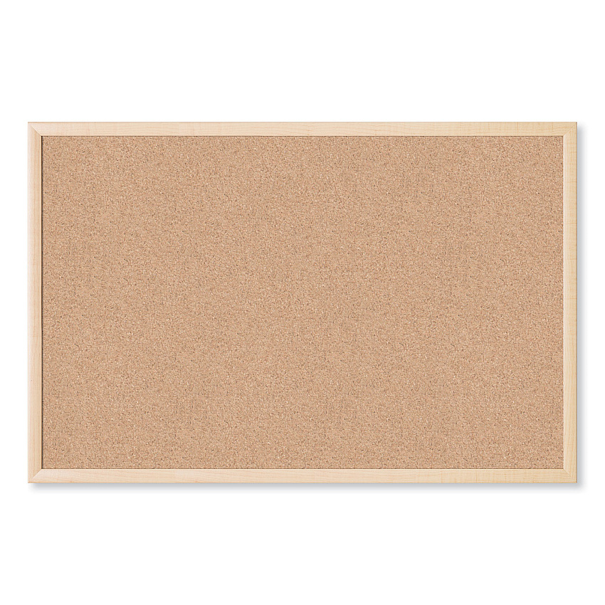 U Brands Cork Bulletin Board, 35 x 23, Natural Surface, Birch Frame (266U0001)