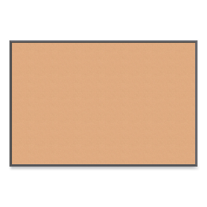 U Brands Cork Bulletin Board with Aluminum Frame, 70 x 47, Natural Surface, Black Frame (2882U0001)