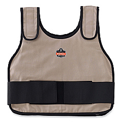 ergodyne Chill-Its 6230 Standard Phase Change Cooling Vest with Packs, Cotton, Small/Medium, Khaki (12000)