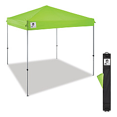 ergodyne Shax 6010 Lightweight Pop-Up Tent, Single Skin, 10 ft x 10 ft, Polyester/Steel, Lime (12910)