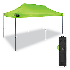 ergodyne Shax 6015 Heavy-Duty Pop-Up Tent, Single Skin, 10 ft x 20 ft, Polyester/Steel, Lime (12915)